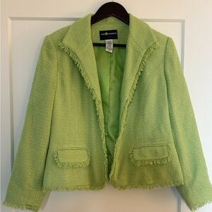 Vintage Sag Harbor Lime Green Tweed Jacket
